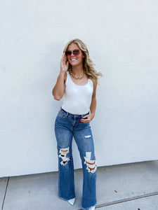 Blakeley Distressed Wide Leg Jeans