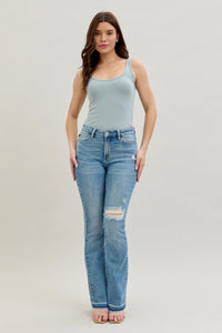 Judy Blue Mid Rise Distressed Bootcut Medium Wash