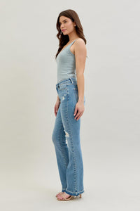 Judy Blue Mid Rise Distressed Bootcut Medium Wash