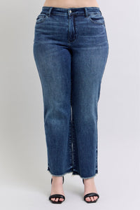 Judy Blue Mid Rise Plus Wide Leg Dark