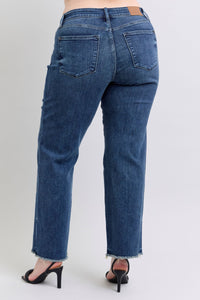 Judy Blue Mid Rise Plus Wide Leg Dark