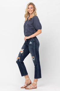 Judy Blue Mid Rise Crop Staight