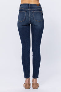 Judy Bluy HiRise Button Fly Skinny Raw Hem