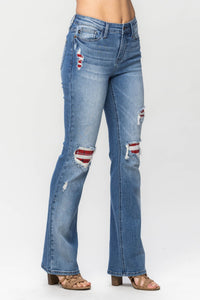 Judy Blue Plaid Patch Jeans