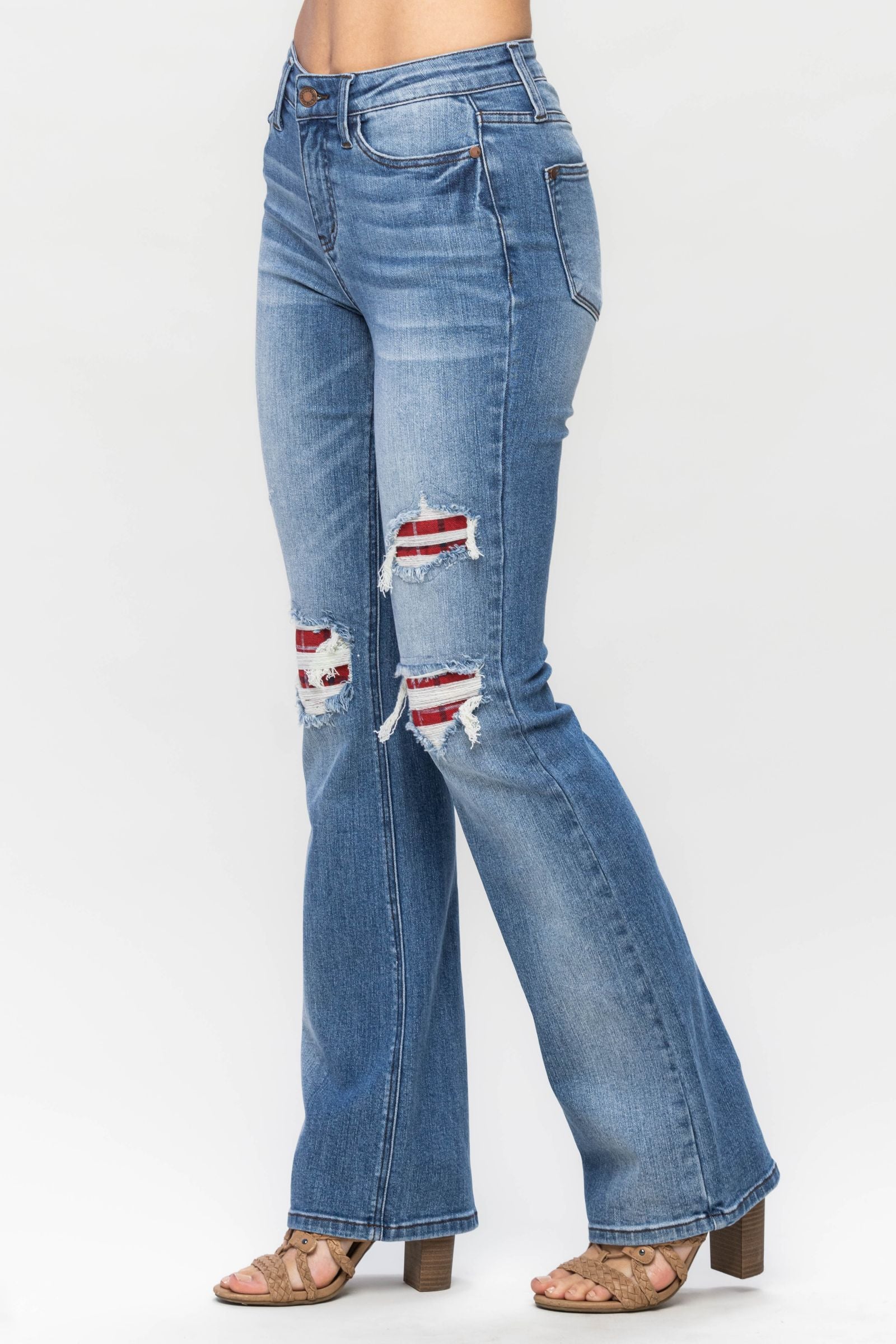 Judy Blue Plaid Patch Jeans