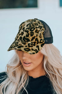 Black Leopard Ball Cap