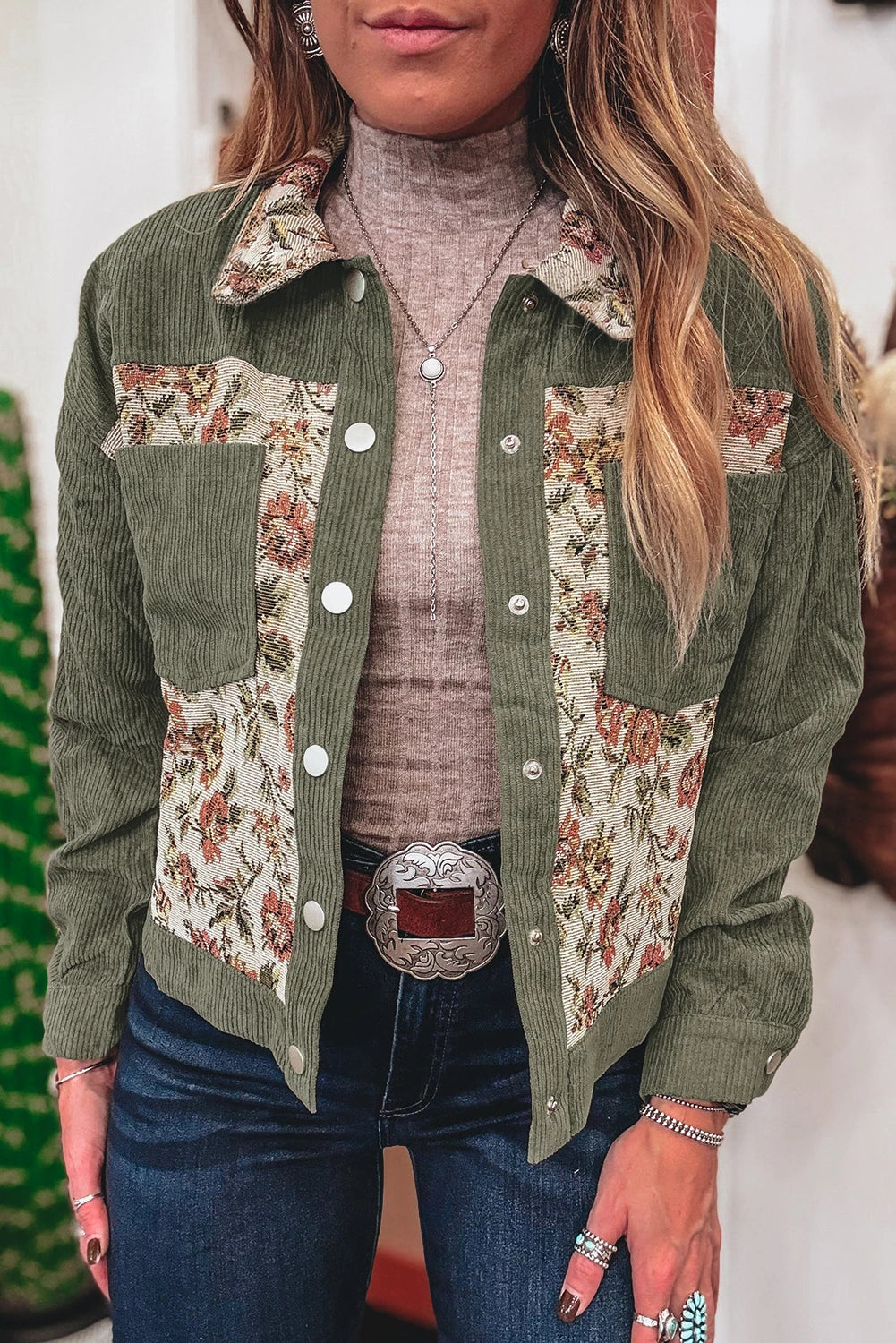 Sage Green Patchwork Jacket