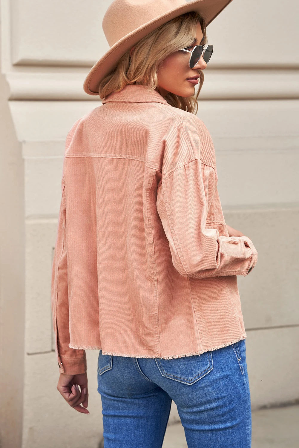 Pink Corduroy Shacket