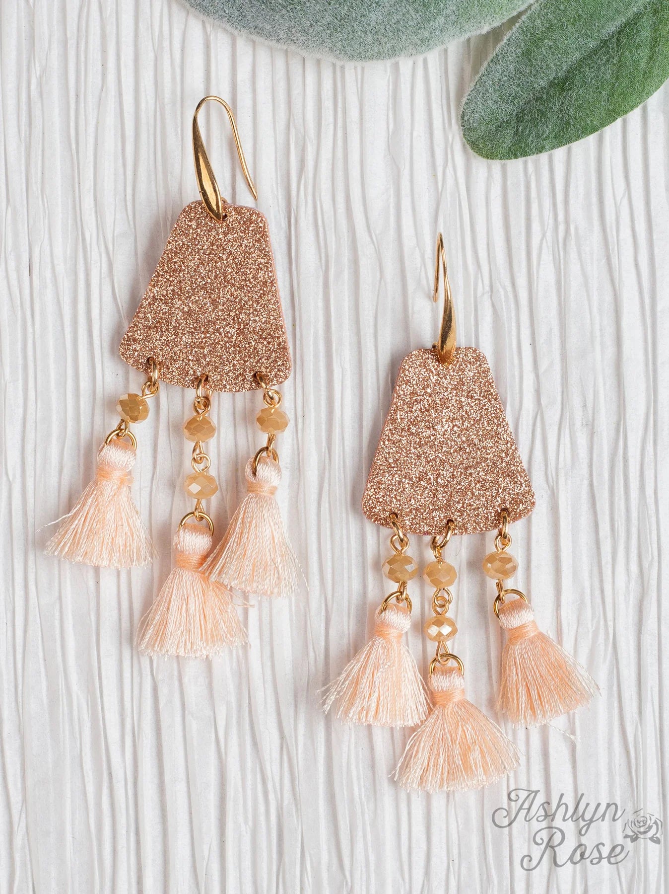 Rose Gold Glitter Earrings