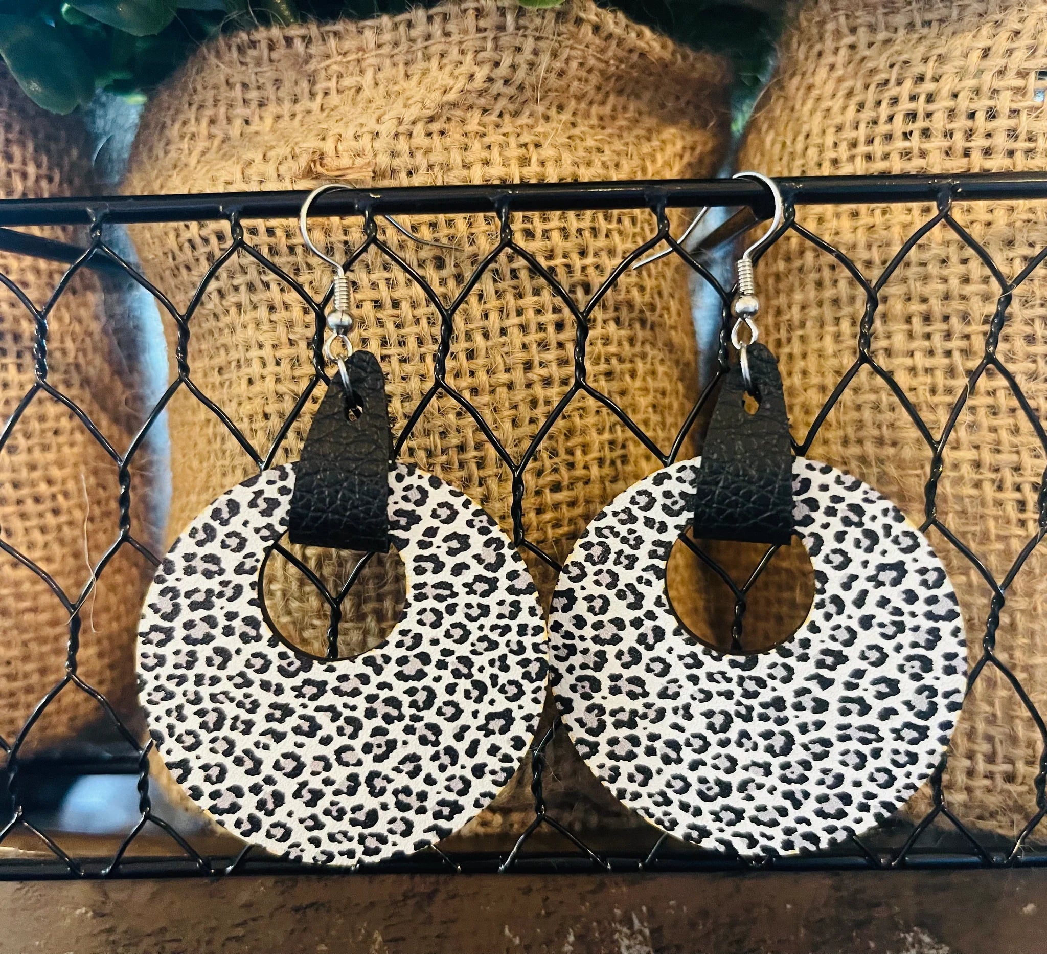 Snow Leopard Print Earrings